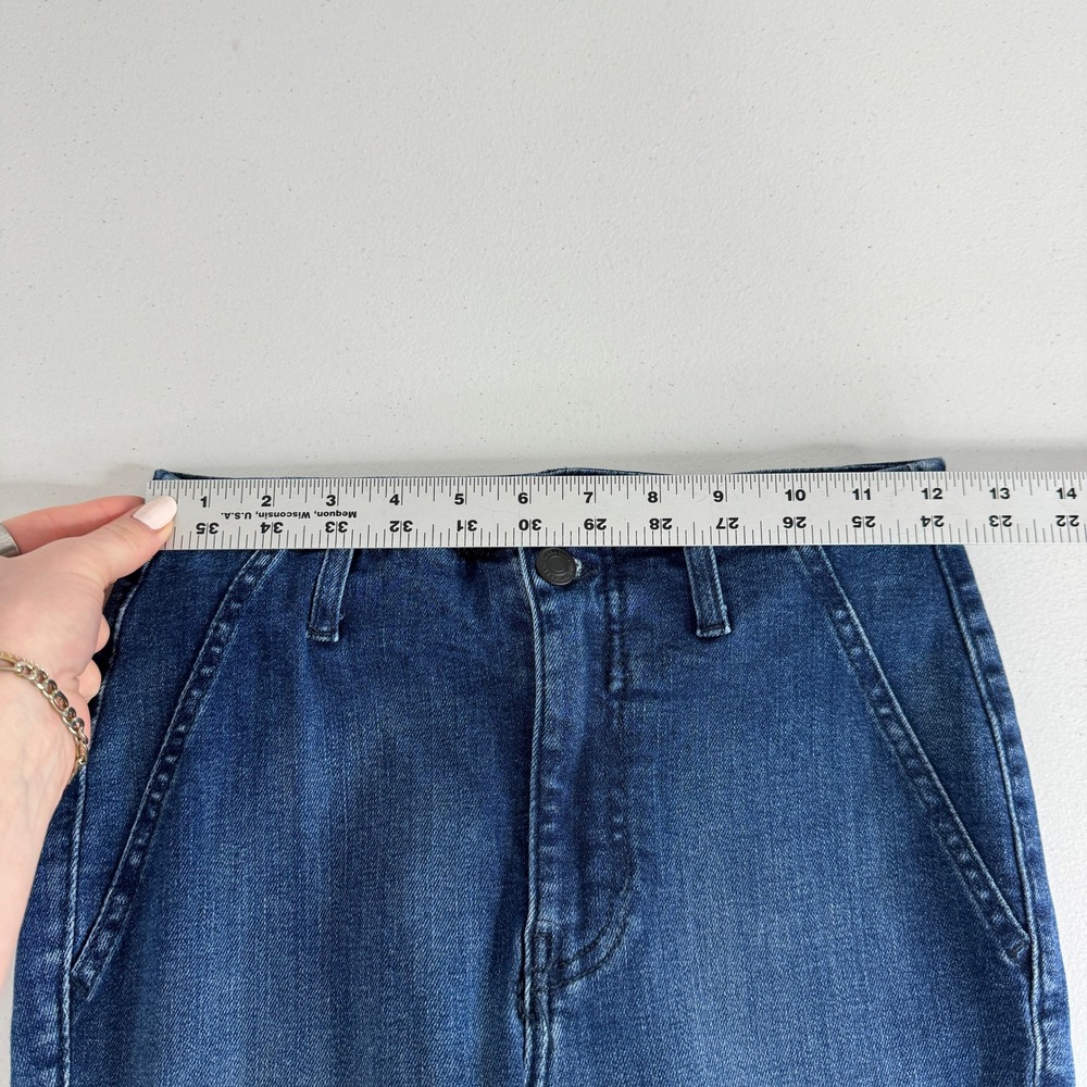 Free People We The Free Flare Jeans Womens 25 Blue Side Slit Denim Pants Boho - Picture 10 of 13